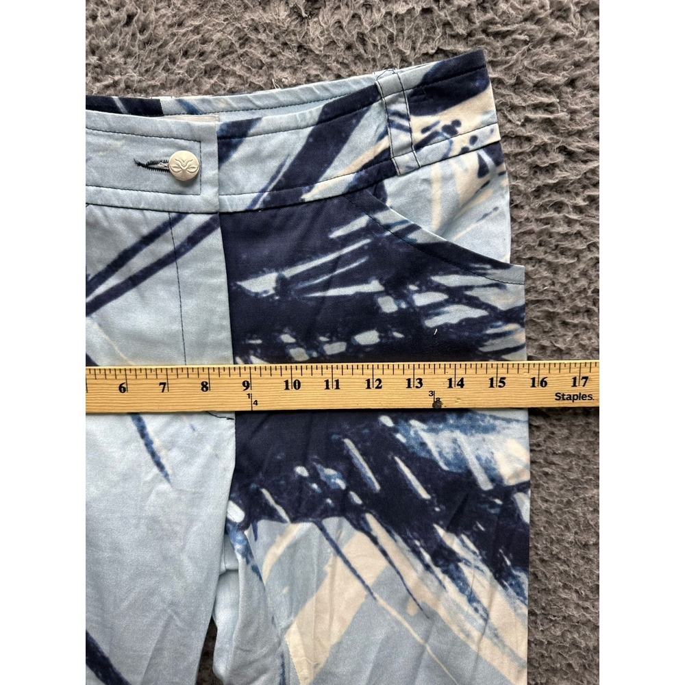 Walter Genuin Abstract All Over Print Cropped Pants Blue Womens Size 26 x 24 - Picture 7 of 12